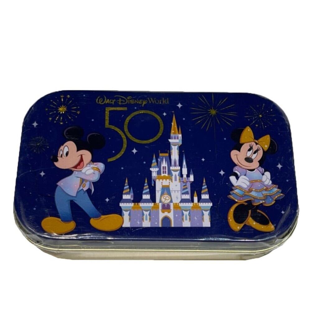 Walt Disney World 50th Anniversary Celebration Mickey Peppermint Mint Tin NEW